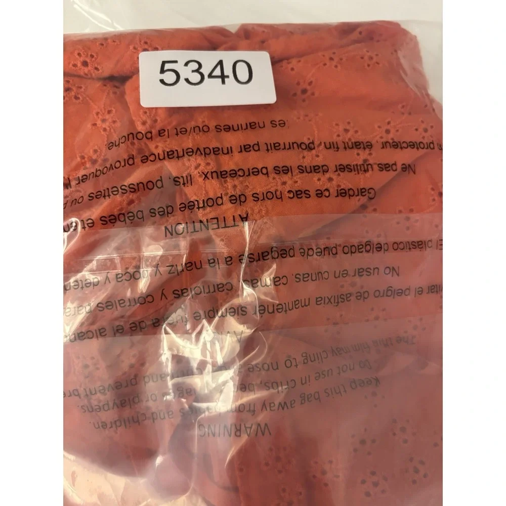FREE PEOPLE Stars Align Cotton Eyelet Top in Orange Size M *‎